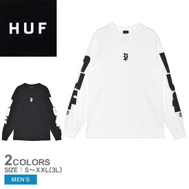 ハフ 長袖Tシャツ HUF MEGABLAST L／S TEE メンズ ホワイト 白 ブラック 黒 TS02508 ウエア トップス Tシャツ クルーネック 長袖 ストリート カジュアル シンプル スポーティ スケボー スケーター スケートボード プリント ブランド ロゴ