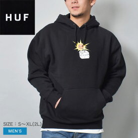 ハフ パーカー HUF シッピン サン プルオーバーパーカー メンズ ブラック 黒 SIPPIN SUN PULLOVER HOODIE PF00597 ウェア フード トップス 長袖 ロングスリーブ プルオーバー 裏起毛 クルーネック ストリート スケーター スケボー シンプル