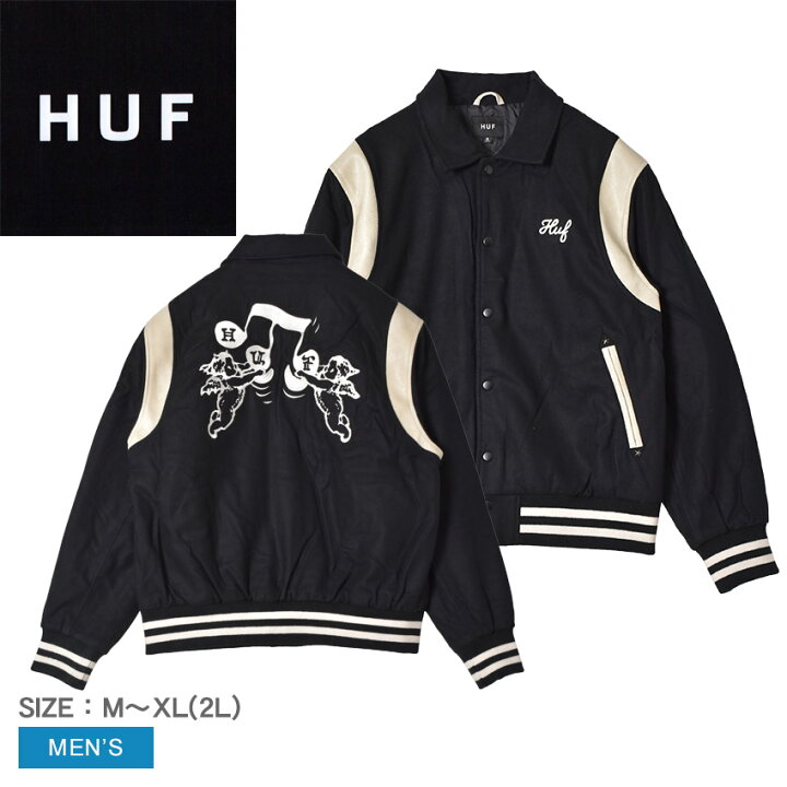 楽天市場】ハフ アウター HUF SONG VARSITY JACKET メンズ ブラック 黒 