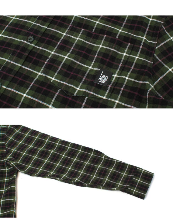 楽天市場】ハフ 長袖シャツ HUF MODAL LS PLAID SHIRT メンズ グリーン 