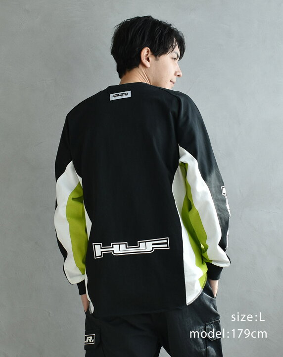 楽天市場】ハフ 長袖Tシャツ HUF HOLESHOT MOTO JERSEY メンズ 