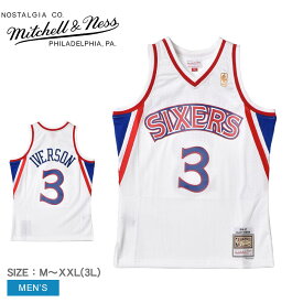 【店内全品★P5倍！】ミッチェルアンドネス ユニフォーム MITCHELL ＆ NESS スイングマン ジャージー フィラデルフィア76ERS ホーム 1996-97 アレン アイバーソン メンズ ホワイト 白 ブルー 青 レッド 赤 SWINGMAN JERSEY PHILADELPHIA 76ERS HOME 1996-97|slz|