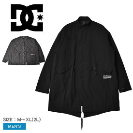 【店内全品★P2倍！】DCシューズ フィッシュテールジャケット DCSHOECOUSA FISHTAIL JACKET メンズ ブラック 黒 DJK224081 ウェア アウター ジャケット 上着 羽織り 長袖 コート ロングコート ロング丈 ライナー付き ライナー ライニング 3WAY 中綿 中わた