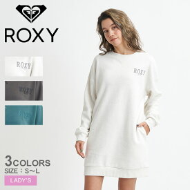 【店内全品★P2倍！】ロキシー ワンピース ROXY JIVY DRESS スウェットワンピース レディース グレー ブラック 黒 RDR234002 ウェア ウエア ワンピ 長袖 裏毛 ミニ ミニ丈 カジュアル サーフ シンプル おしゃれ ラフ ポケット 刺しゅう 部屋着 ルームウェア|slz shnsw|