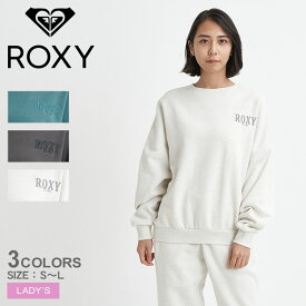 【店内全品★P2倍！】ロキシー スウェット ROXY JIVY PULLOVER スウェット トップ レディース グレー ブラック 黒 RPO234020 ウエア 長袖 スエット トップス 裏起毛 クルーネック ゆったり 刺繍 刺しゅう カジュアル スポーティ シンプル サーフ ビーチ|slz shnsw|