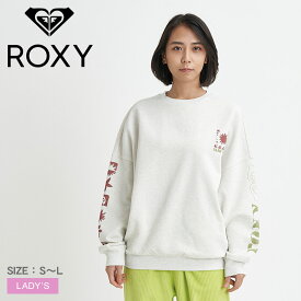 【店内全品★P2倍！】ロキシー ROXY SURF PO 撥水 スウェット トップ レディース グレー RPO234033 ウエア 長袖 トレーナー トップス はっ水 裏起毛 クルーネック ゆったり カジュアル スポーティ シンプル サーフ ビーチ プリント おしゃれ