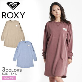 【店内全品★P2倍！】ロキシー ワンピース ROXY SURF CLUB DRESS ワンピース レディース ブラウン ブルー ベージュ RDR224002 トップス 長袖 カジュアル サーフ シンプル おしゃれ ラフ 部屋着 ルームウェア ワンポイント プリント 裏起毛 ゆったり|slz|