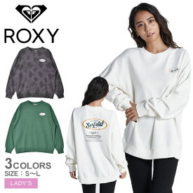 【店内全品★P2倍！】ロキシー スウェット ROXY SURF CLUB PO バックプリント スウェットトップ レディース ホワイト 白 ブラウン グリーン マルチ RPO224027 ウエア 長袖 トップス カジュアル スポーティ シンプル サーフ ビーチ タイダイ染め プリント|slz shnsw|