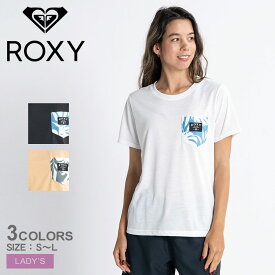 【店内全品★P5倍！】【ゆうパケット配送】ロキシー 半袖Tシャツ ROXY LEAF POCKET S／S TEE レディース ホワイト 白 オレンジ ブラック 黒 RLY231041 Tシャツ ラッシュTシャツ 半袖 プルオーバー ショートスリーブ UVカット 日焼け対策 紫外線対策 QUIKDRY サーフ|slz|