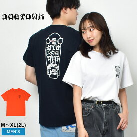 【店内全品★P2倍！】ドッグ タウン 半袖Tシャツ メンズ DOG TOWN ゴンズ2 Mark Gonzales マーク・ゴンザレス Tシャツ TEE 半袖 クルーネック ロゴ スケートボード スケート スケボー シンプル ストリート トップス バック プリント オレンジ ブラック 黒