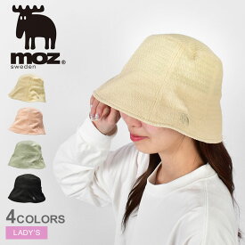 モズ バケットハット MOZ チューリップバケット レディース ベージュ ブラック 黒 171-0063 帽子 ハット ウエア カジュアル ナチュラル ヘラジカ ロゴ 紫外線対策 UV 日焼け対策 おしゃれ かわいい グリーン 緑 ピンク