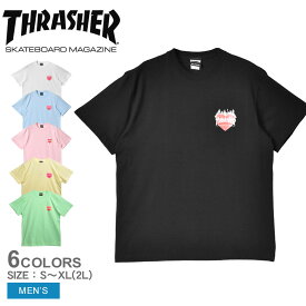 【店内全品★P5倍！】【ゆうパケット配送】スラッシャー 半袖Tシャツ THRASHER BURNING HEART S/S TEE メンズ ブラック 黒 ホワイト 白 TH91347 ウエア トップス ブランド クルーネック ストリート カジュアル スケーター スケボー スケートボード