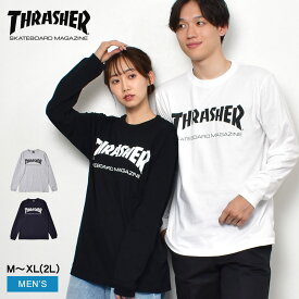 【店内全品★P5倍！】スラッシャー 長袖Tシャツ THRASHER スラッシャー マグ ロゴ ロングスリーブ Tシャツ メンズ ブラック 黒 ホワイト 白 ネイビー 紺 グレー THRASHER MAG LOGO LONG SLEEVE TEE TH8301 ウェア トップス ロンT ストリート スケート スケボー