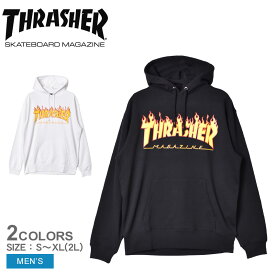 スラッシャー パーカー THRASHER FLAME フーディー スウェットパーカー メンズ ホワイト 白 ブラック 黒 TH95130 ロゴ ストリート スウェット スエット スケーター ブランド フード カジュアル トップス ウェア 長袖 グレー ネイビー