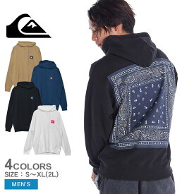 【店内全品★P2倍！】クイックシルバー フーディ QUIKSILVER アタッチ ザ バンダナ パーカー メンズ ブラック 黒 ホワイト 白 ベージュ ネイビー ATTACH THE BANDANA PK QPO214043 ウエア トップス スエット スウェット プルオーバー ブランド カジュアル|slz shn|