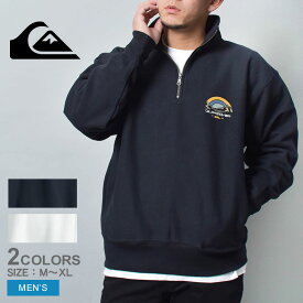 【店内全品★P2倍！】クイックシルバー ハーフジップパーカー QUIKSILVER BLOOMS HZ SWEAT メンズ ベージュ ブラック 黒 アイボリー QZP234064 ウエア トップス スエット スウェット ハーフジップアップ ブランド カジュアル シンプル サーフ アウトドア 長袖