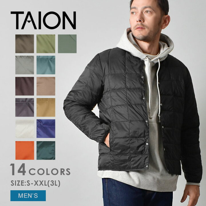 楽天市場】タイオン ダウンジャケット TAION ベーシック クルーネック 