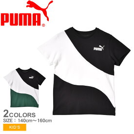 【店内全品★P5倍！】【ゆうパケット配送】 プーマ 半袖Tシャツ PUMA POWER キャット 半袖 Tシャツ キッズ ジュニア 子供 ブラック 黒 ホワイト 白 グリーン 緑 675831 トップス 半袖 シンプル ワンポイント ロゴ ベーシック 定番 ウエア ロゴ シンプル スポーティ ブランド