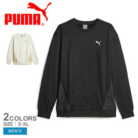 【店内全品★P5倍！】プーマ スウェット PUMA オープンロード クルー スウェット メンズ ホワイト 白 ブラック 黒 OPEN ROAD CREW SWEAT 678354 ウェア トレーナー スエット トップス ブランド 人気 クルーネック 裏地