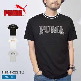 【店内全品★P5倍！】【ゆうパケット配送】 プーマ 半袖Tシャツ PUMA SQUAD ビッググラフィックTシャツ メンズ ブラック 黒 ホワイト 白 681250 ウエア トップス ブランド ロゴ プリント クルーネック カジュアル シンプル スポーティ 運動 スポーツ カレッジテイスト