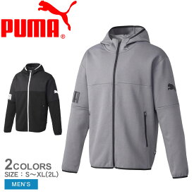 プーマ パーカー PUMA POWER キャット フーデッド ジャケット メンズ ブラック 黒 グレー ブルー 672501 ウエア スウェット スエット パーカー フルジップ フード付 ブランド カジュアル スポーティ スポーツ 運動 シンプル ロゴ おしゃれ