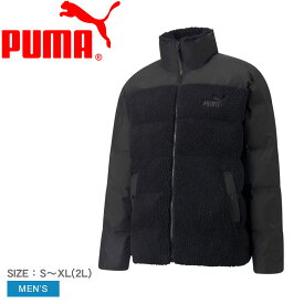 【店内全品★P5倍！】プーマ 中綿ジャケット PUMA シェルパ パッファー 中綿 ジャケット メンズ ブラック 黒 672431 アウター ジャケット 防寒 暖かい 上着 羽織 ボア 中綿 スタンドカラー フルジップ カジュアル アウトドア キャンプ レジャー ロゴ ブランド