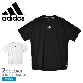 【店内全品★P5倍！】【ゆうパケット配送】アディダス 半袖Tシャツ ADIDAS トレイン アイコンズ 3バーロゴ トレーニングTシャツ メンズ ブラック 黒 ホワイト 白 MMG91 トップス ブランド プリント クルーネック 半袖 カジュアル シンプル ストリート リラックス