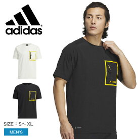 【店内全品★P5倍！】【ゆうパケット配送】 アディダス 半袖Tシャツ ADIDAS テレックス ナショナル ジオグラフィック 半袖Tシャツ メンズ ブラック 黒 ホワイト 白 BVZ50 トップス ブランド プリント 半袖 カジュアル ロゴ シンプル ストリート ワンポイント