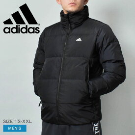 【店内全品★P5倍！】アディダス ダウンジャケット ADIDAS M ESS ダウンジャケット メンズ ブラック 黒 M ESS DOWN JACKET KOU14 ダウン 撥水 はっ水 長袖 スタンドカラー フルジップ ロゴ アウトドア スポーティ スポーツ カジュアル ブランド