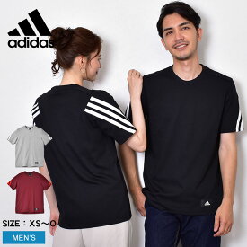 【店内全品★P2倍！】アディダス 半袖Tシャツ ADIDAS FI 3ストライプス Tシャツ メンズ レッド 赤 グレー ブラック 黒 CO093 トップス ブランド スポーツ 半袖 【ゆうパケット配送】カジュアル ロゴ シンプル ストリート リラックス 3ストライプ スリーストライプス