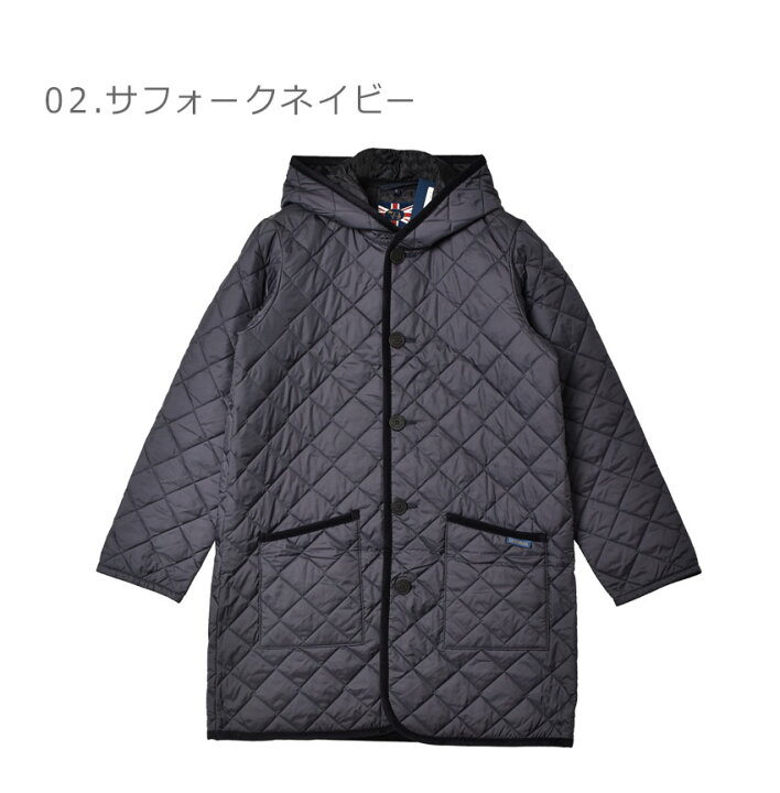 ラベンハム LAVENHAM *ノーカラーキルティングコート*12/40中綿  