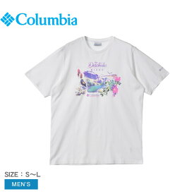 【店内全品★P5倍！】コロンビア 半袖Tシャツ COLUMBIA デシュートバレーグラフィックTシャツ メンズ ホワイト 白 DESCHUTES VALLEY GRAPHIC TEE AM2952 ウェア グラフィック Tシャツ ロゴ 半袖 トップス カジュアル クルーネック アウトドア コットン