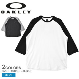 オークリー 長袖Tシャツ OAKLEY RELAX RAGLAN 3／4 TEE メンズ ブラック 黒 ホワイト 白 グレー FOA402597 トップス ウェア ウエア 七分 七分袖 カットソー ラグラン ブランド ワンポイント ロゴ 人気 定番 カジュアル シンプル