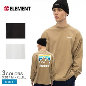 【店内全品★P2倍！】エレメント 長袖Tシャツ ELEMENT JOINT LS ロンT メンズ ベージュ ブラック 黒 ホワイト 白 BD022059 トップス 長袖 オーバーサイズ ワイド クルーネック スポーティ ストリート シンプル ワンポイント プリント カジュアル ゆったり