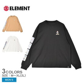 【店内全品★P2倍！】エレメント 長袖Tシャツ ELEMENT VAN TREE OF DECKS LS ロンT メンズ ベージュ ブラック 黒 ホワイト 白 BD022066 トップス 長袖 オーバーサイズ ワイド クルーネック スポーティ ストリート シンプル ワンポイント プリント カジュアル