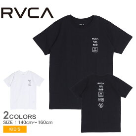 【ゆうパケット配送】 ルーカ 半袖Tシャツ RVCA ALL LOGO キッズ ジュニア 子供 ホワイト 白 ブラック 黒 BE04E236 トップス Tシャツ 半袖 バックプリント カジュアル クルーネック ロゴ プリント 海 サーフ サーフィン サーファー ストリート スケーター