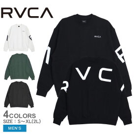 ルーカ スウェット RVCA FAKE RVCA CR トレーナー メンズ ブラック 黒 ホワイト 白 グリーン BD042150 トップス 長袖 ゆったり クルーネック ロゴ スポーティ ストリート シンプル ワンポイント プリント カジュアル バックプリント