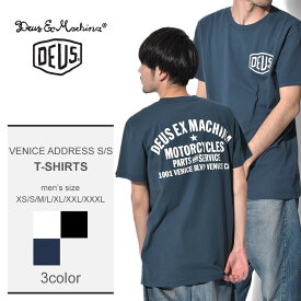 【店内全品★P5倍！】【ゆうパケット配送】 DEUS EX MACHINA デウスエクスマキナ 半袖 Tシャツ メンズ 全3色 ベニス アドレス ショートスリーブ VENICE ADDRESS S/S T-DMW41808C カジュアル ストリート バックプリント ロゴ トップス