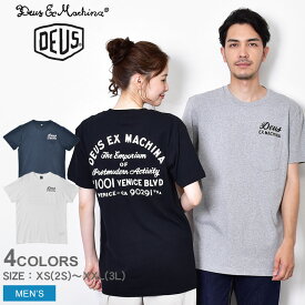 【店内全品★P2倍！】【ゆうパケット配送】 デウス エクス マキナ 半袖Tシャツ DEUS EX MACHINA VENICE ADDRESS TEE メンズ グレー ブラック 黒 T-DMS41065A Tシャツ トップス 半袖 スポーツ 人気 ポケット ロゴ カジュアル バックプリント 紺