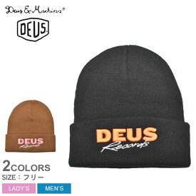 デウス エクス マキナ ビーニー DEUS EX MACHINA COMPACT BEANIE メンズ レディース ブラック 黒 ブラウン 茶 DMF227420 ニット帽 ニットキャップ ユニセックス 男女兼用 ワンポイント 刺繍 ストリート おしゃれ アウトドア キャンプ 野外
