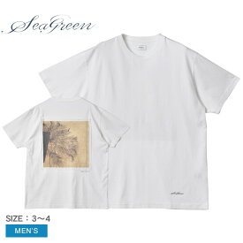 【店内全品★P2倍！】【ゆうパケット配送】シーグリーン 半袖Tシャツ SEAGREEN ソフト ジャージー Tシャツ メンズ ホワイト 白 SOFT JERSEY T-SHIRT MSEA22S8258-M トップス カットソー ブランド シンプル カジュアル 無地 プリント プレゼント ギフト 贈り物 おしゃれ 人気