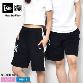 ニューエラ ハーフパンツ NEW ERA MLB テーピング ショートパンツ メンズ レディース ブラック 黒 MLB TAPING SHORT PANT 12513904 NEW YORK YANKEES ニューヨーク・ヤンキース ストリート カジュアル MLB シンプル テーピング 短パン|slz|