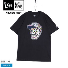 ニューエラ 半袖Tシャツ NEW ERA ヤンキース スカル Tシャツ メンズ ブラック 黒 アメカジ ストリート クルーネック