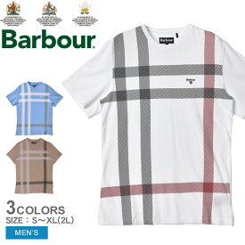 【店内全品★P2倍！】【ゆうパケット配送】 バブアー 半袖Tシャツ BARBOUR ノーマン TEE メンズ ホワイト 白 ブルー 青 NORMAN TEE MTS0986 ブランド 半袖 トップス クルーネック ギンガムチェック チェック バーブァー カジュアル クラシック クラシカル 定番 人気 おしゃれ