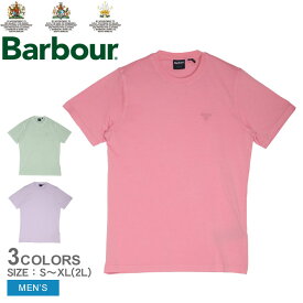 【店内全品★P2倍！】【ゆうパケット配送】 バブアー 半袖Tシャツ BARBOUR GARMENT DYED TEE メンズ グリーン 緑 パープル 紫 MTS0994 ウェア トップス 半袖 Tシャツ おしゃれ 人気 シンプル クラシック クラシカル 大人 バーブァー 刺しゅう 刺繍 ロゴ ピンク