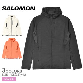 【店内全品★P5倍！】サロモン フリースジャケット SALOMON エッセンシャル ライトウォーム フルジップ レディース ブラック 黒 ホワイト 白 ESSENTIAL LIGHTWARM FULL ZIP LC2156000 LC2114400 LC2114500 アウター 上着 羽織 長袖 防寒 保温 通気性 吸汗 快適