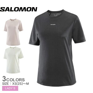 サロモン 半袖Tシャツ SALOMON SHKout CORE レディース ピンク ホワイト 白 LC2425100 LC2476400 LC2425200 半袖 Tシャツ ウエア トップス カジュアル ロゴ シンプル 運動 スポーツ スポーティ ジム トレーニ