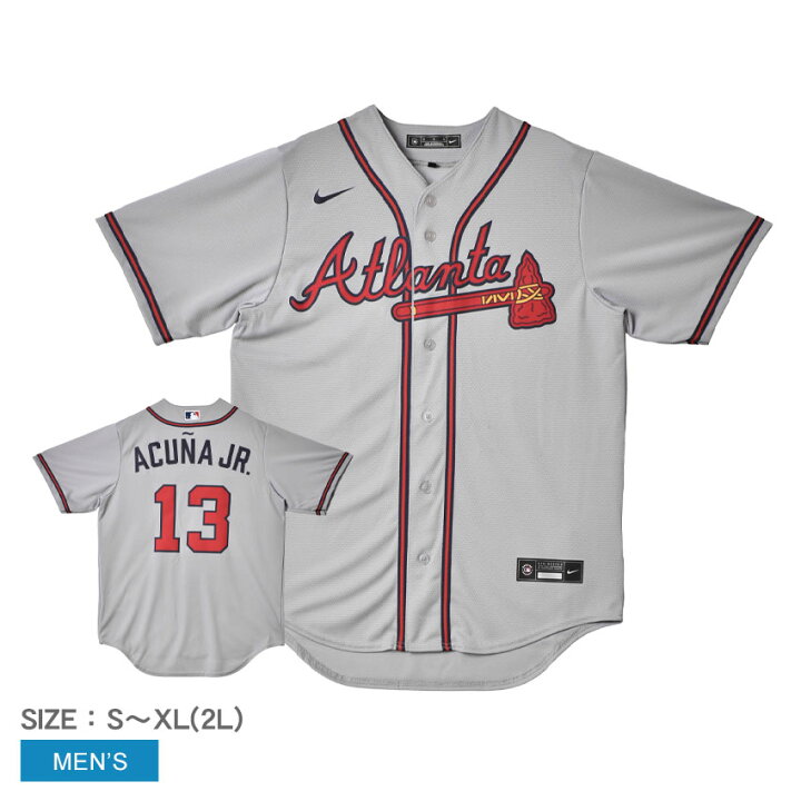 【その他】ナイキ ユニフォームシャツ NIKE OFFICIAL AUTHENTIC JERSEY メンズ ネイビー 紺 8900-AW3Z ロナルド・アクーニャ アトランタ・ブレーブス MLB メジャーリーグ トップス ベースボールシャツ ユニフォーム ウェア 半袖 ZSPO