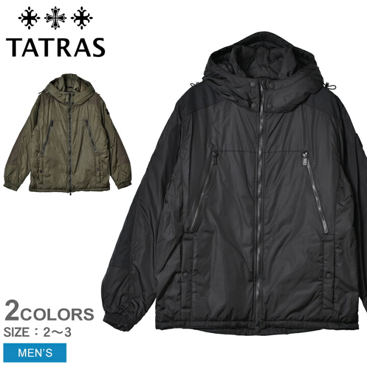 楽天市場 さらに5000円引きcp 対象 タトラス アウター Tatras ボンビル メンズ ブラック 黒 カーキ Bombil Mtat21a4773 D ジャケット ダウン ブランド シンプル カジュアル アウトドア オーバーサイズ おしゃれ 上着 防寒 旅行 ギフト プレゼント フード付き
