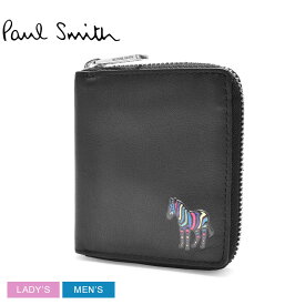 【店内全品★P2倍！】ポール スミス 財布 PAUL SMITH ZIP WALLET ZEBRA メンズ レディース ブラック 黒 イエロー M2A-7345-KZEBRA ウォレット 本革 ブランド シンプル ロゴ カジュアル ジップ ファスナー プレゼント 贈り物 ギフト シマウマ 動物 アニマル